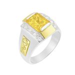 Anel em Prata Formatura Masculino Pedra Retangular Grande