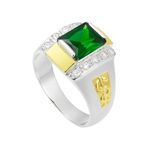 Anel em Prata Formatura Masculino Pedra Retangular Grande