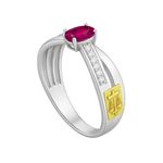 Anel em Prata 950 Formatura Direito com 2 Aros e Pedra Oval