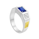 Anel De Formatura Masculino Em Prata 950 e Símbolos Em Ouro 18k