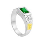 Anel De Formatura Masculino Em Prata 950 e Símbolos Em Ouro 18k