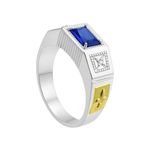 Anel em Prata Formatura Pedagogia Masculino Retangular