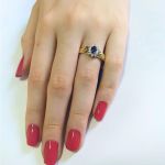 Anel em Prata 950 Oval Formatura com Pedras Administração de Empresas