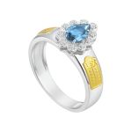 Anel em Prata Formatura Feminino Pedra Zircônia Gota