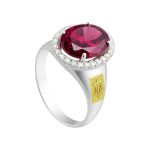 Anel em Prata Formatura Feminino com Zircônia Oval Grande