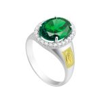 Anel em Prata Formatura Feminino com Zircônia Oval Grande
