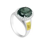 Anel em Prata Formatura Feminino com Zircônia Oval Grande