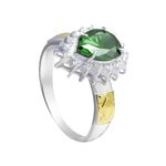Anel em Prata Formatura Feminino Pedra Zircônia Gota Grande