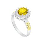 Anel em Prata Formatura Feminino Pedra Oval Grande Luxo