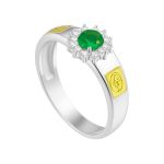 Anel em Prata Formatura Feminino Emblemas Ouro 18k 750