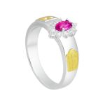 Anel em Prata Formatura Feminino Pedra Central Navete Elegante