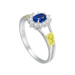 Anel em Prata Formatura Feminino Pedra Zircônia Oval