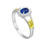 Anel em Prata Formatura Feminino Pedra Zircônia Oval