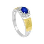 Anel em Prata Formatura Feminino Vazado com Pedra Oval