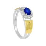 Anel em Prata Formatura Feminino Vazado com Pedra Oval