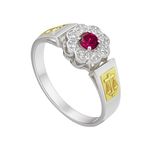 Anel em Prata Formatura Direito Flor com pedras redondas