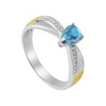 Anel em Prata Formatura Feminino Gota Aro X com Pedras