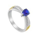 Anel em Prata Formatura Feminino Gota Aro X com Pedras