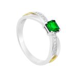 Anel em Prata Formatura Feminino Pedra Zircônia Quadrada Luxo