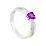 Anel em Prata Formatura Feminino Pedra Zircônia Quadrada Luxo