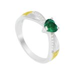 Anel em Prata Formatura Feminino Pedra Zircônia Coração