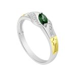 Anel em Prata Formatura Feminino Pedra Navete Emblemas Ouro 18k