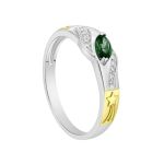 Anel em Prata Formatura Feminino Pedra Navete Emblemas Ouro 18k
