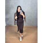 Vestido Muscle Tee Marrom Café