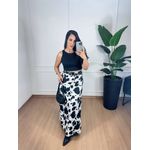 Saia Cow Print Preta