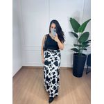 Saia Cow Print Preta