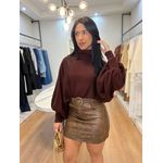 Blusa Tricot Marrom Café 