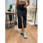 Saia Jeans Midi Black