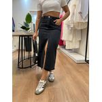 Saia Jeans Midi Black