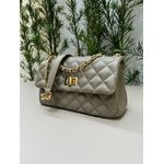 Bolsa Lavínia Couro Cor Fend com Ferragens Dourada