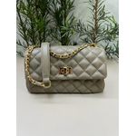 Bolsa Lavínia Couro Cor Fend com Ferragens Dourada