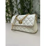 Bolsa Lavínia Couro OffWhite com Ferragens Dourada