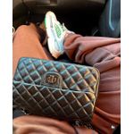 Bolsa Kiara Média Couro Preto com Ferragens Grafite
