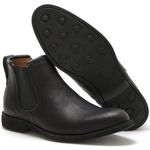 Botina Masculina Chelsea Vinci Preto Fosco + Carteira+Renovador de Couro