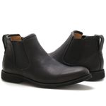 Botina Masculina Chelsea Vinci Preto Fosco + Carteira+Renovador de Couro