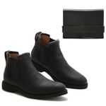 Botina Masculina Chelsea Vinci Preto Fosco + Carteira+Renovador de Couro