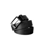 Cinto de Couro Soleta Fivela Metal Preto fosco