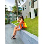 Bolsa Praia Silicone 3 Bolsos Laranja