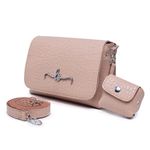 Bolsa Carteira Feminina Com Alça Nude Croco 