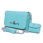 Bolsa Carteira Feminina Com Alça Azul Liso 