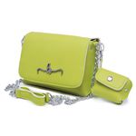 Bolsa Carteira Feminina Com Alça Amarelo Claro Liso 