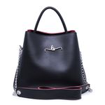 Bolsas Feminina Sacola Flex Preta com Vermelho