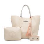 Bolsa Sacola Trançada Flex Bege + Nécessaire 