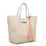 Bolsa Sacola Trançada Flex Bege + Nécessaire 