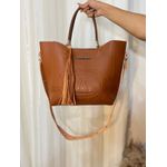 Bolsa Sacola Trançada Flex Caramelo + Nécessaire 