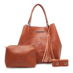 Bolsa Sacola Trançada Flex Caramelo + Nécessaire 